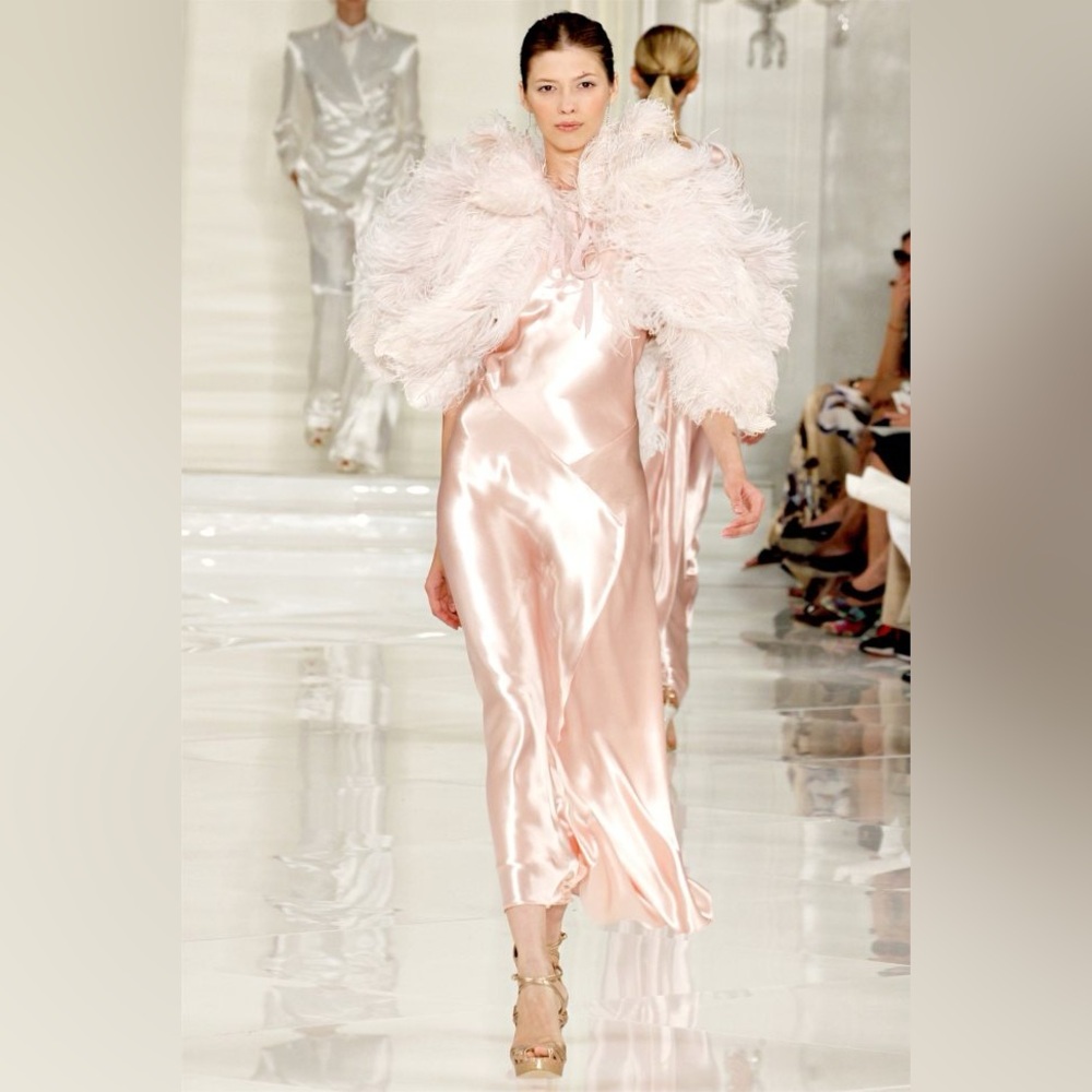 RALPH LAUREN COLLECTION PINK SILK DRESS - Picture 9 of 11